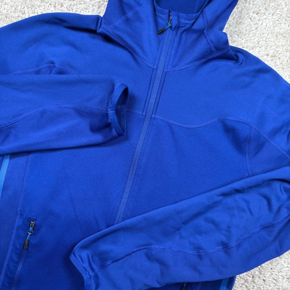 Adidas Terrex Full Zip Hoodie Mens Medium Blue Cocona Tech Fleece Jacket
